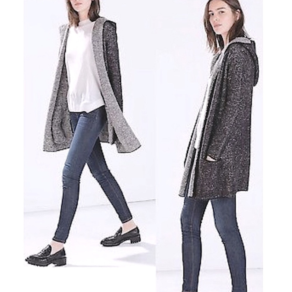 Zara knit open hooded long Cardigan size medium